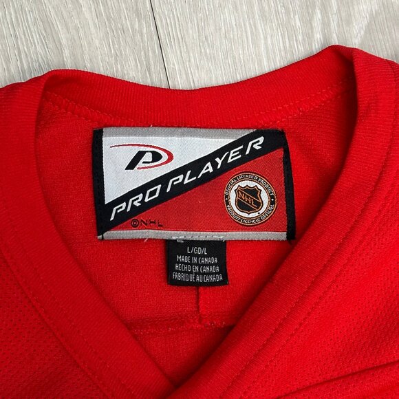 Vintage Pro Player Buffalo Sabres Goat Head NHL Red Practice Hockey Jersey Large - Picture 5 of 7